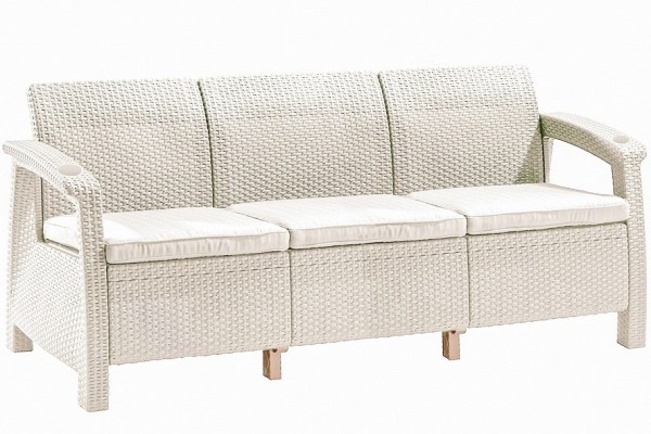 Трёхместный диван  Yalta Sofa 3 Seat белый купить в Иваново