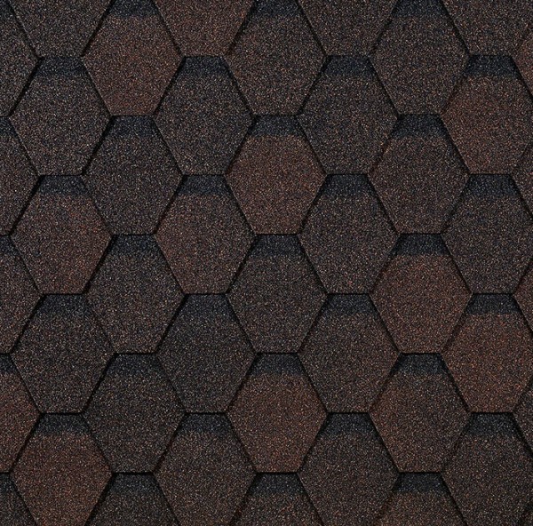 Гибкая черепица EURASIA Docke, Коллекция ШЕСТИГРАННИК Коричневый купить в Иваново