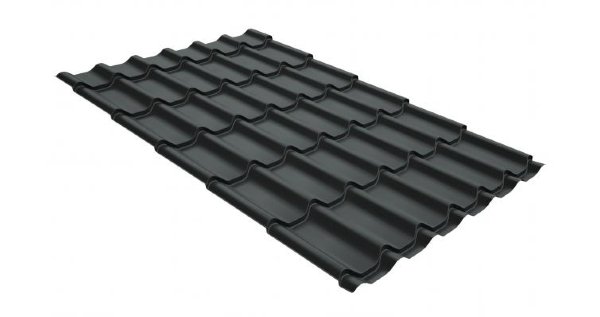 Металлочерепица классик GL 0,5 GreenCoat Pural Matt RR 23 темно-серый (RAL 7024 мокрый асфальт) купить в Иваново