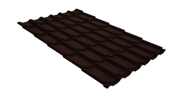 Металлочерепица классик GL 0,5 GreenCoat Pural RR 887 шоколадно-коричневый (RAL 8017 шоколад) купить в Иваново