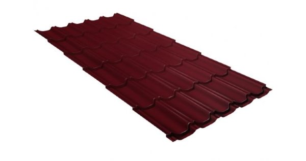 Металлочерепица квинта плюс GL 0,5 Satin RAL 3005 красное вино купить в Иваново