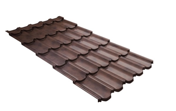 Металлочерепица квинта плюс с  3D резом 0,45 Safari Twincolor Brown купить в Иваново