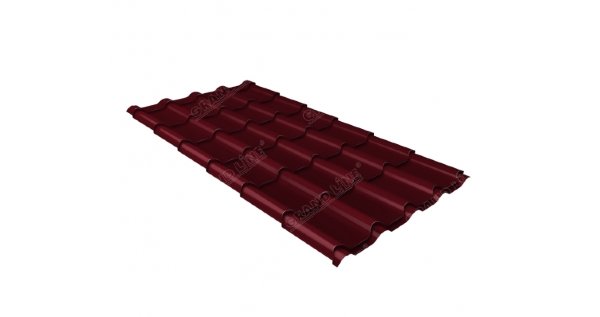 Металлочерепица камея 0,45 Drap RAL 3005 красное вино купить в Иваново