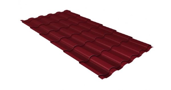 Металлочерепица кредо 0,5 Satin RAL 3005 красное вино купить в Иваново