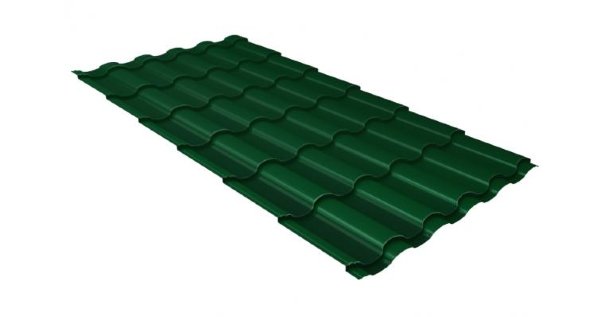 Металлочерепица кредо 0,5 Satin RAL 6005 зеленый мох купить в Иваново