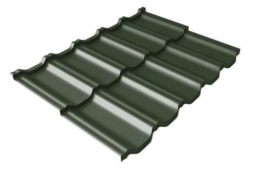 Металлочерепица модульная Квинта Uno Grand Line c 3D резом 0,5 GreenСoat Pural RR 11 темно-зеленый (RAL 6020 хромовая зелень) купить в Иваново