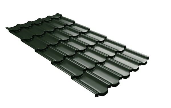 Металлочерепица квинта плюс с 3D резом 0,5 GreenСoat Pural Matt RR 11 темно-зеленый (RAL 6020 хромовая зелень) купить в Иваново