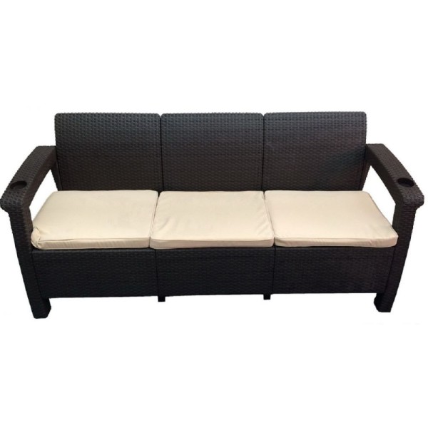 Трёхместный диван  Yalta Sofa 3 Seat венге купить в Иваново
