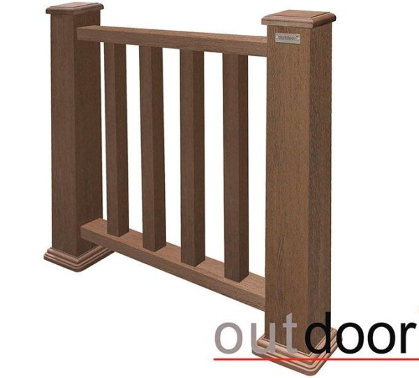 Ограждение из ДПК Outdoor Классик 3D STORM коричневый микс купить в Иваново
