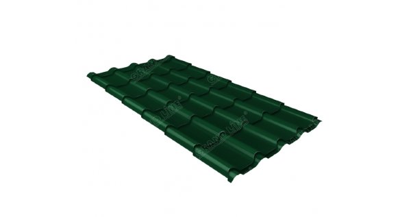 Металлочерепица камея 0,5 Satin RAL 6005 зеленый мох купить в Иваново