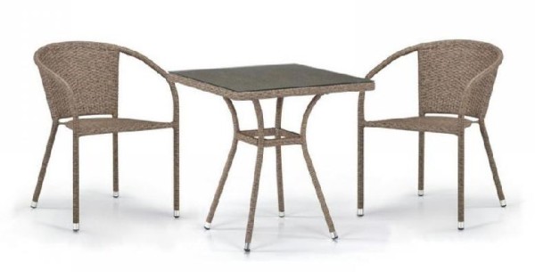 Комплект плетеной мебели AFINA из иск. ротанга T282BNT/Y137C-W56 Light Brown 2Pcs купить в Иваново