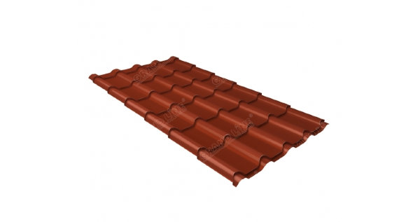 Металлочерепица камея 0,5 Satin RAL 8004 терракота купить в Иваново