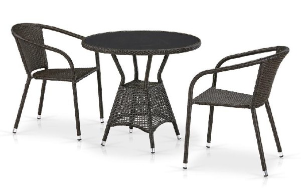 Комплект плетеной мебели AFINA из иск. ротанга T707ANS/Y137C-W53 Brown 2Pcs купить в Иваново