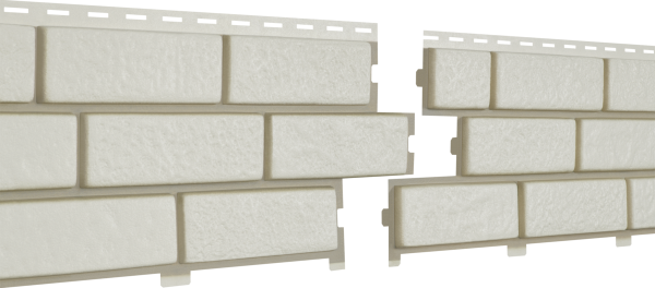 Фасадная панель Ю-Пласт Стоун Хаус Кирпич с декорированным швом Белый купить в Иваново