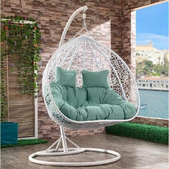 Кресло Подвесное из искусственного ротанга AFM-109A White/Green купить в Иваново