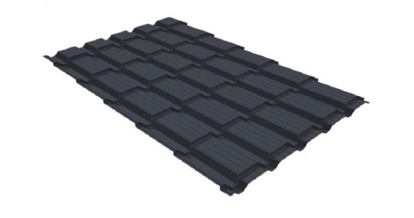 Металлочерепица GL квадро профи 0,5 GreenCoat Pural RR 23 темно-серый (RAL 7024) мокрый асфальт купить в Иваново