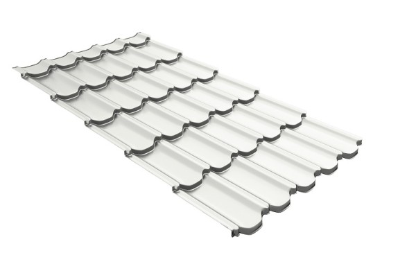 Металлочерепица квинта плюс с 3D резом 0,5 Satin RAL 9003 сигнальный белый купить в Иваново