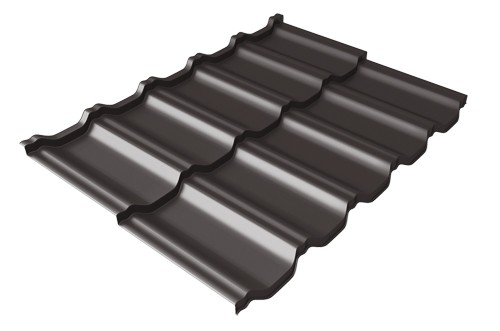 Металлочерепица модульная Квинта Uno Grand Line c 3D резом 0,5 Satin RR 32 темно-коричневый купить в Иваново