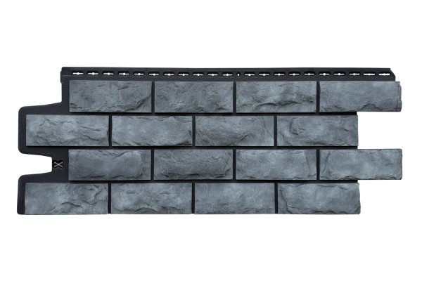 Фасадные панели Grand Line Колотый Камень Антрацит, Шов черный купить в Иваново